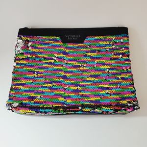Victoria Secret Rainbow Sequin Reversible Clutch